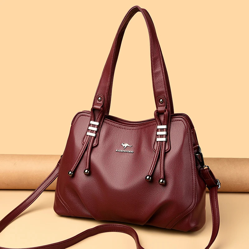 Genuine Soft Leather Handbags for Women Vintage Shoulder Tote Bag y ner Ladies Large Capacity Purse Bags Sac A Main 241111