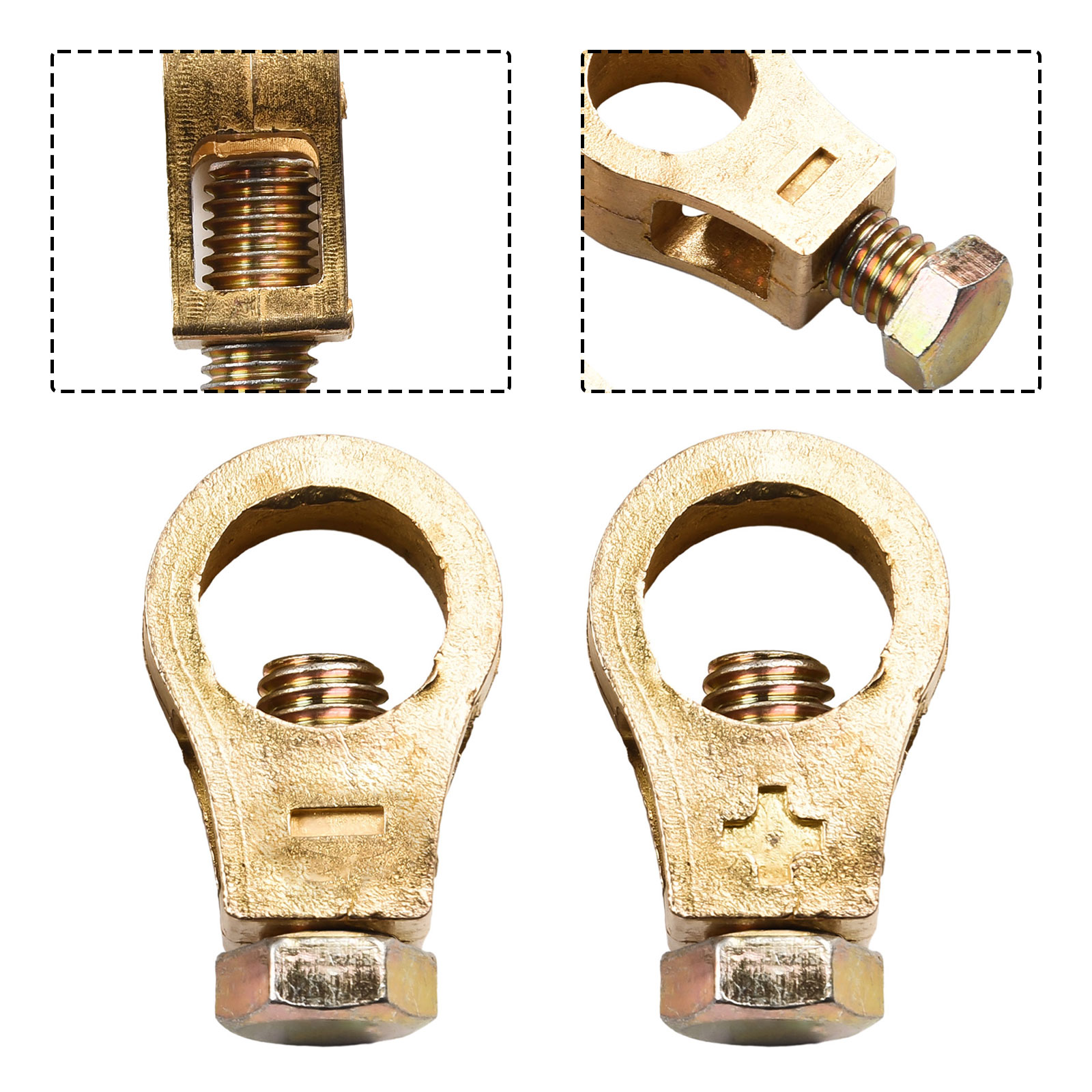 Clips Copper Car Battery Terminal Wire Cable Clamp Top Post Terminal Positive Negative For Car Charging Starting Systems Parts