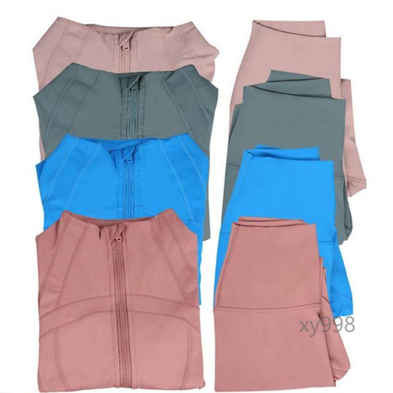 workout set woman yoga set jacket leggings womens sports outdoor gym jackets zippered cardigan long sleeved slim fit running fitness top yoga sets