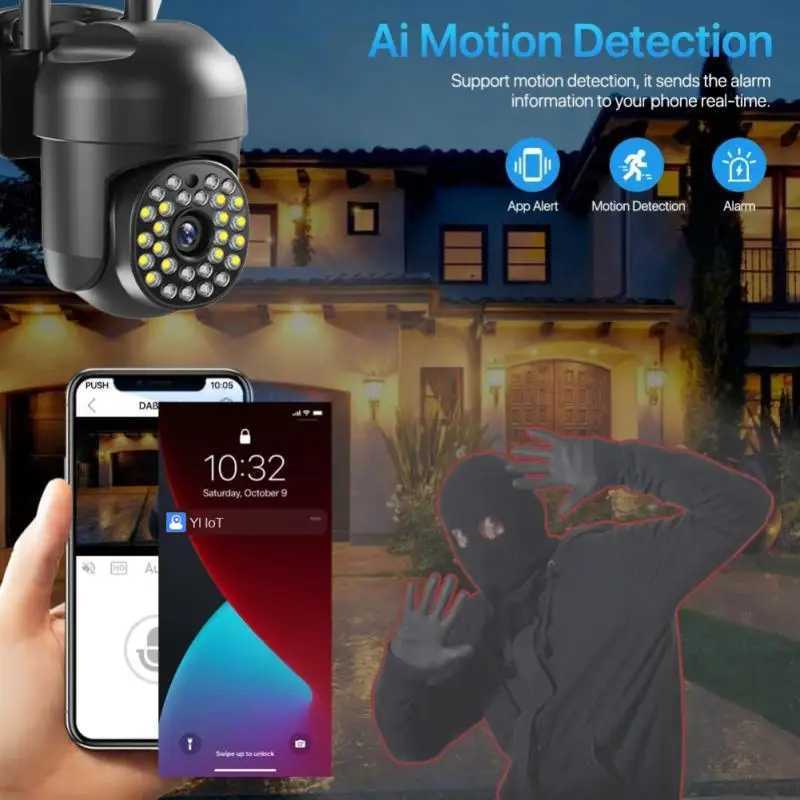 IP Cameras 1/2PCS Tnnian 5MP 5G WIFI Outdoor Camera AI Human Tracking Security Surveillance PTZ Camera Full Color Night Vision YILOT 24413