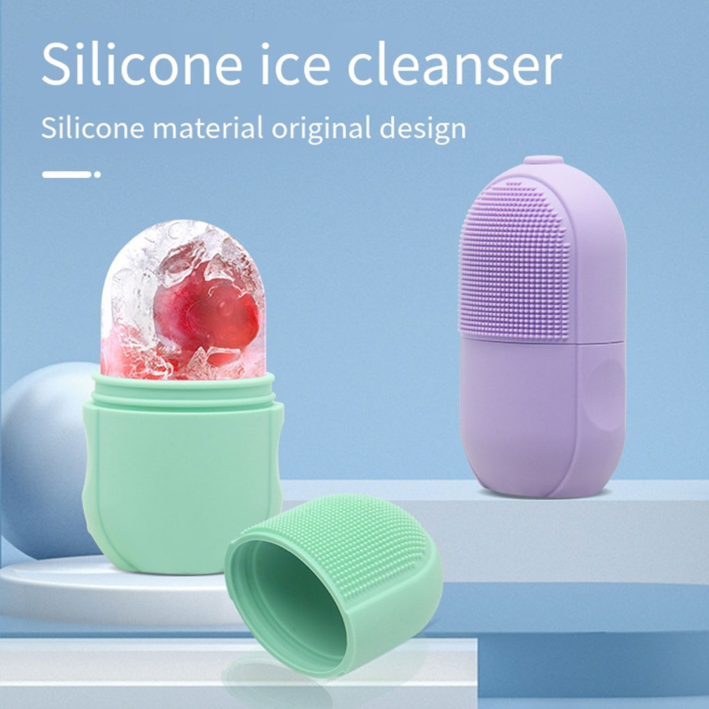 Ice Face Roller Eye Leak-Proof Silicone Cube V-Shaped Design Facial Icing Cooling Massager Mold Therapy Care Tools