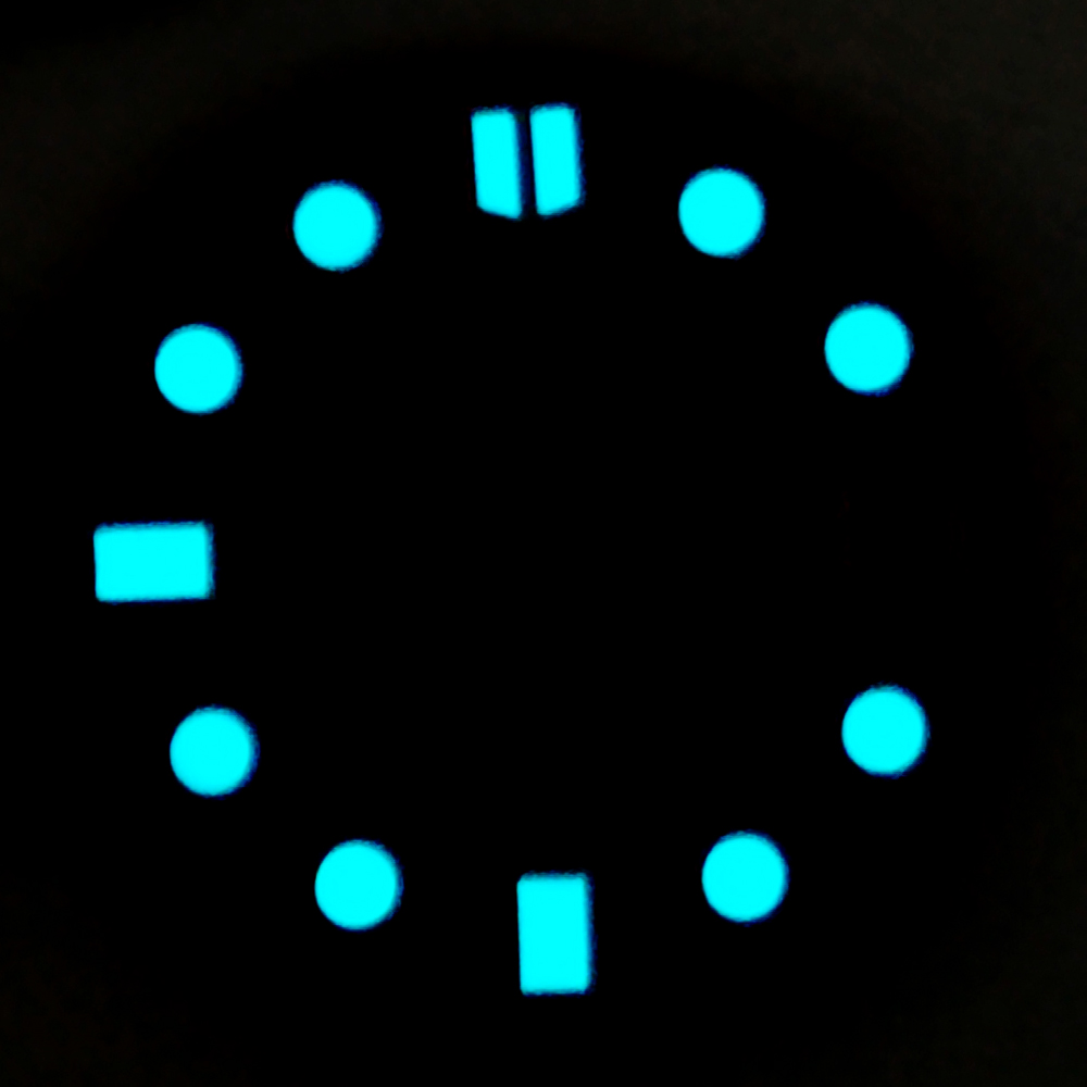 Watch Dial 28.5Mm Nh35 Blue Black Ddmysmile Green Watch ddmysmile Dial Luminous 3 O'clock Crown 3.8 O'clock Crown Fit Nh35 Nh35a Movement Sm