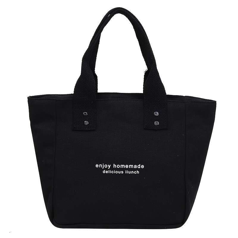 Canvas bento for office workers to bring food when going out, simple contrasting color fashion tote bag, lunch box bag