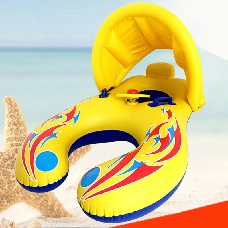 Portable Children Swim Circle Safety Swimming Inflatable Toys Water Play Games Sun Shade Baby Accessories Beach Party Float Toys