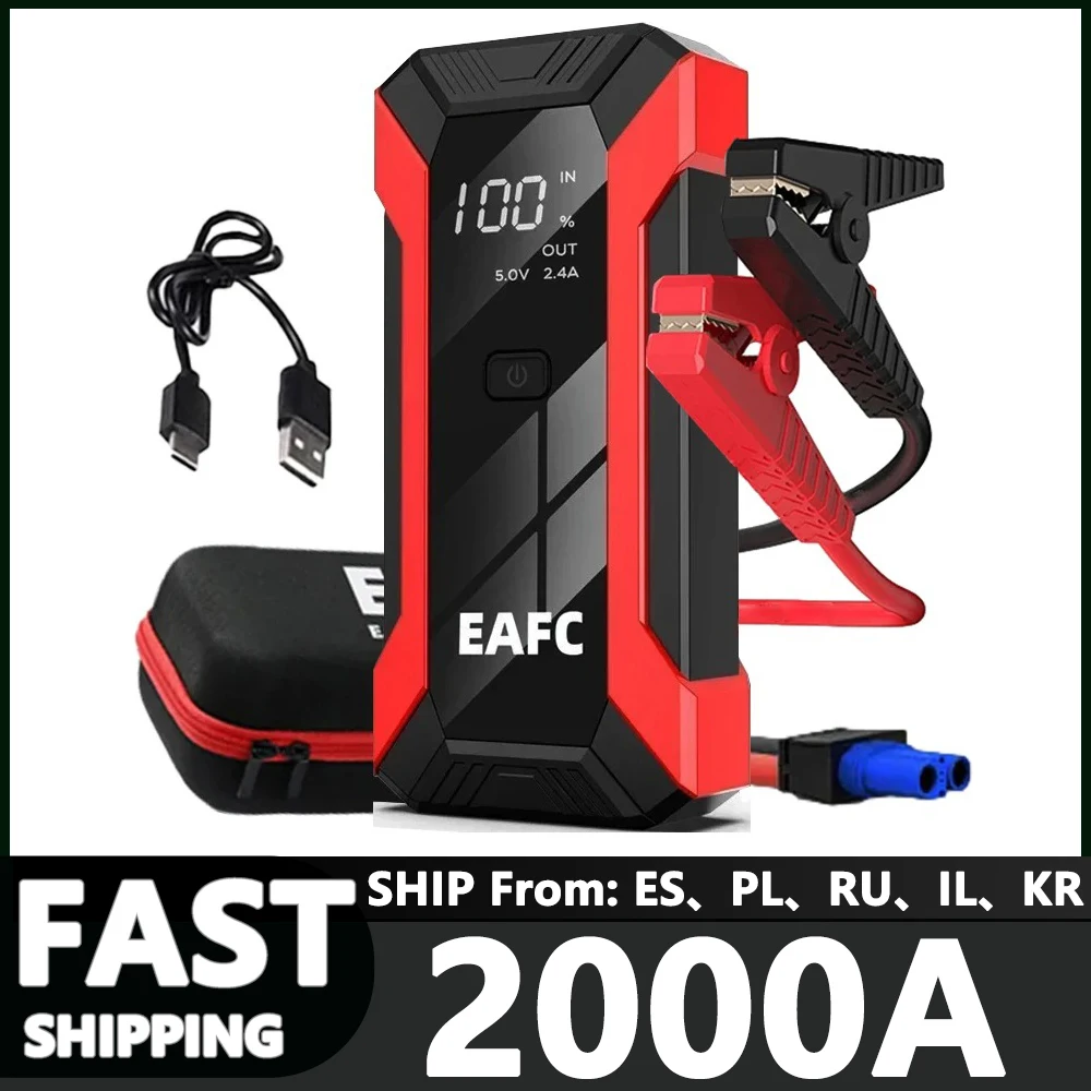 Hot Portable Car Jump Starter Power Bank Car Booster Charger 12V 600/1200/2000A Starting Device Petrol Diesel Car Booster