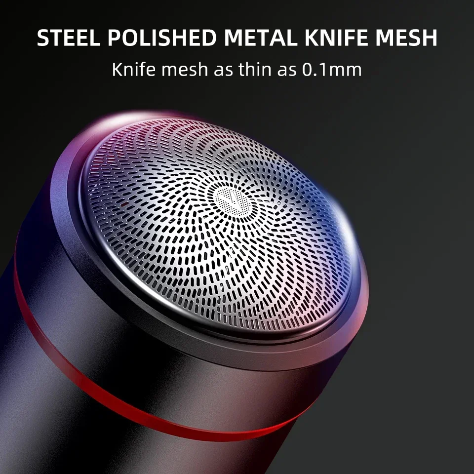 Mini Electric Shaver Portable Men's Digital Display Shaver Razor Home Travel Shaver Pocket Size Wet Dry Use Razor Light Weight smile