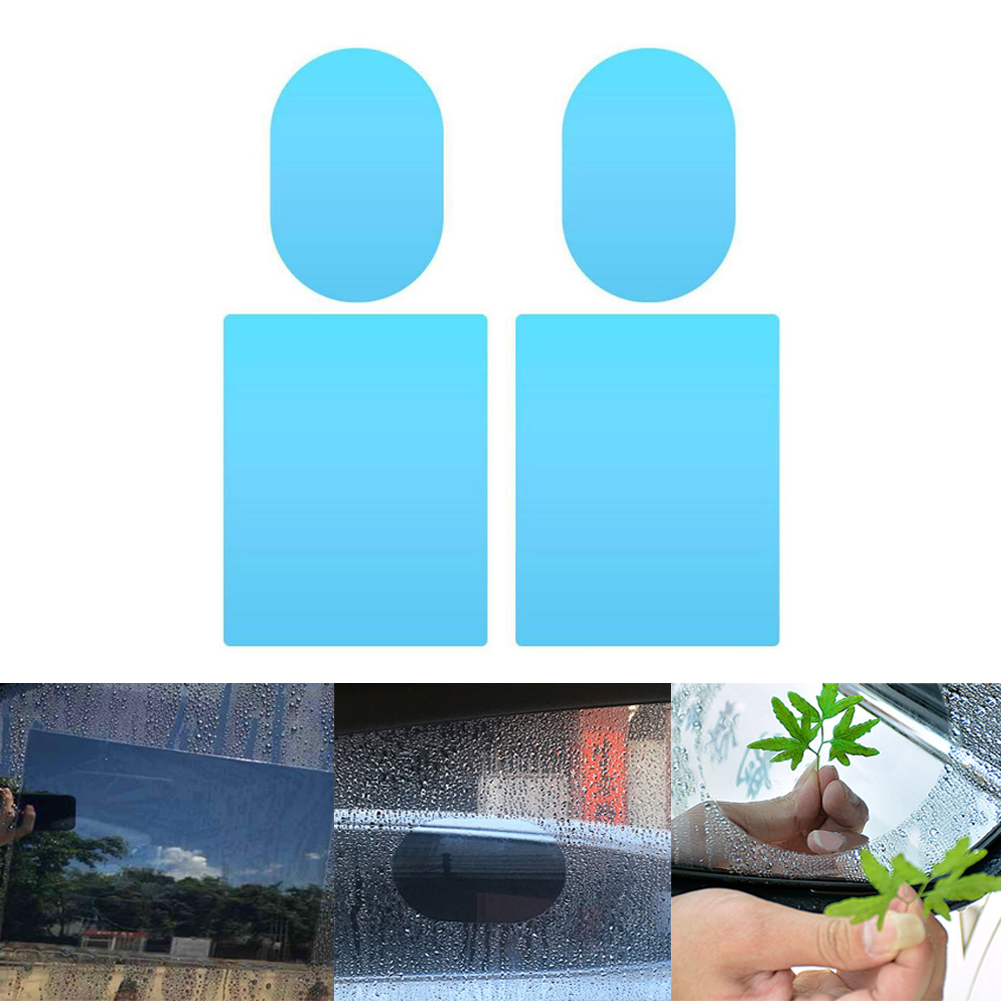 Fog Anti 4Pcs Soft Film Car Rear Mirror Protective Film Window Clear Rainproof Rear View Mirror Protective ddmysmile Anti-Glare Clear Film Smile -Glar