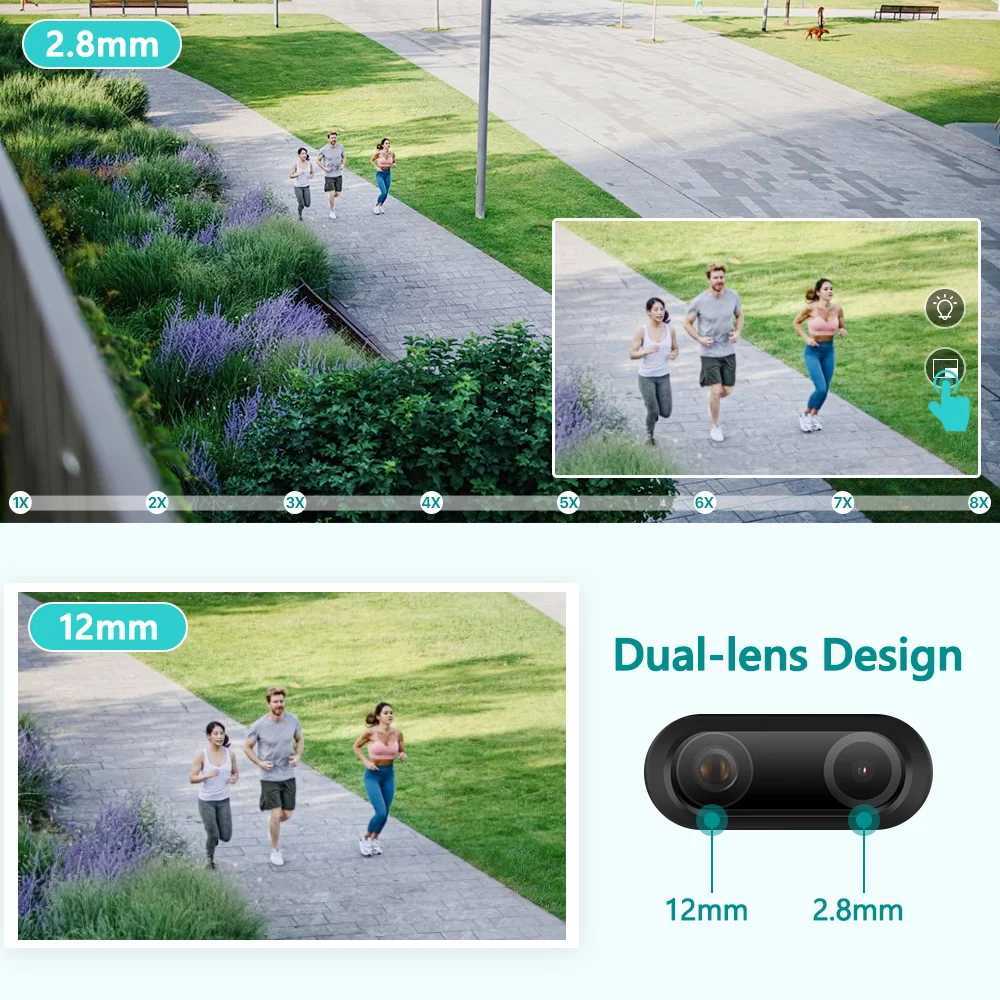 IP Cameras ANBIUX 8MP 4K PTZ IP Camera 8x Zoom Dual-Lens Human Detect CCTV Camera 4MP Outdoor CCTV Wifi Video Surveillance Camera ICSEE APP 24413