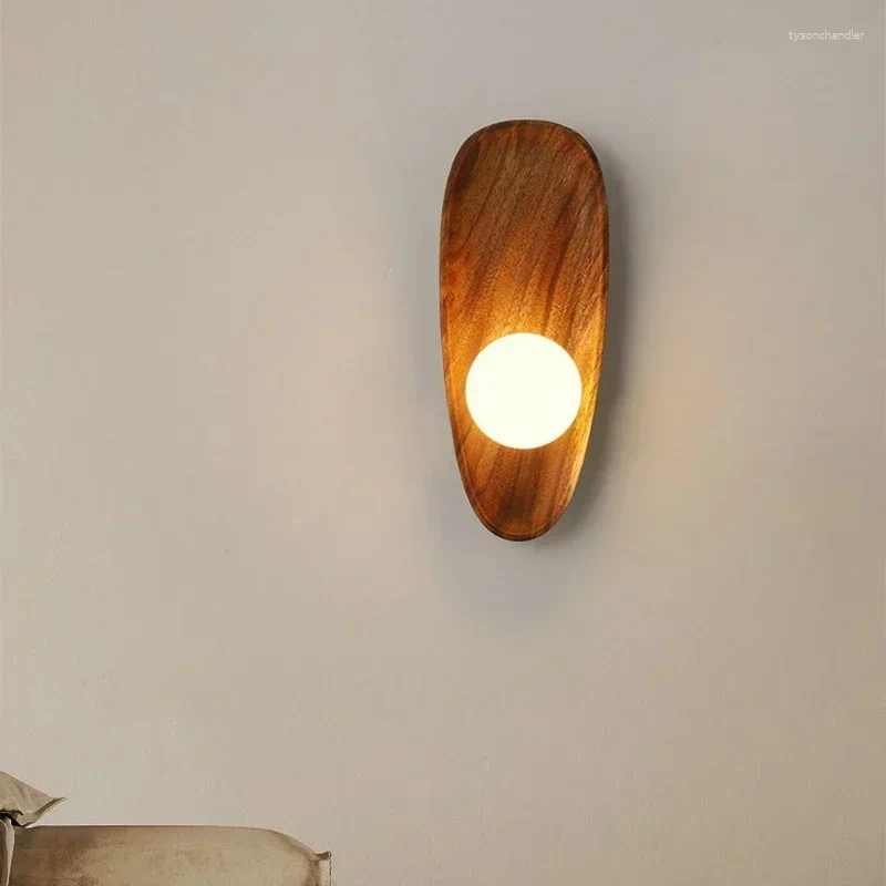 Lamps Wall Modern LED Solid Wood Light For Bedroom Living Room Stairs Porch Nordic Sconce Home Decoration Lighting Fixture Luster ing