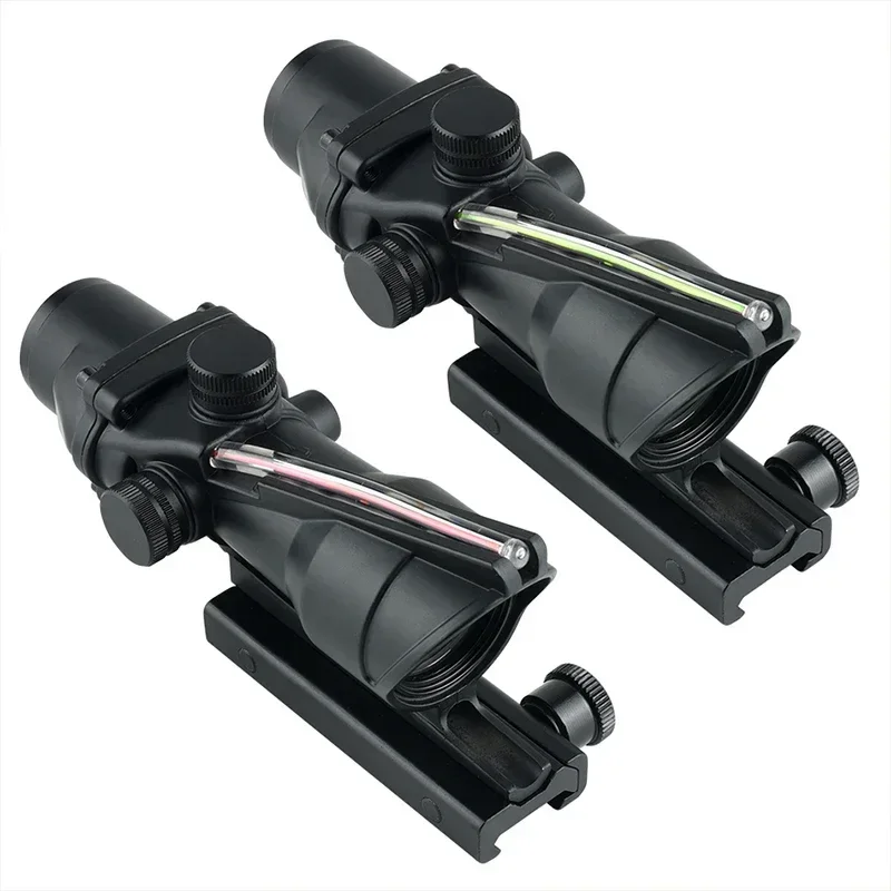 ACOG 4X32 Scope Fiber Optics Illuminated Riflescope Tactics Reflex Sight Hunting Airsoft Rifle Red Green Dot Sight 20mm Rail