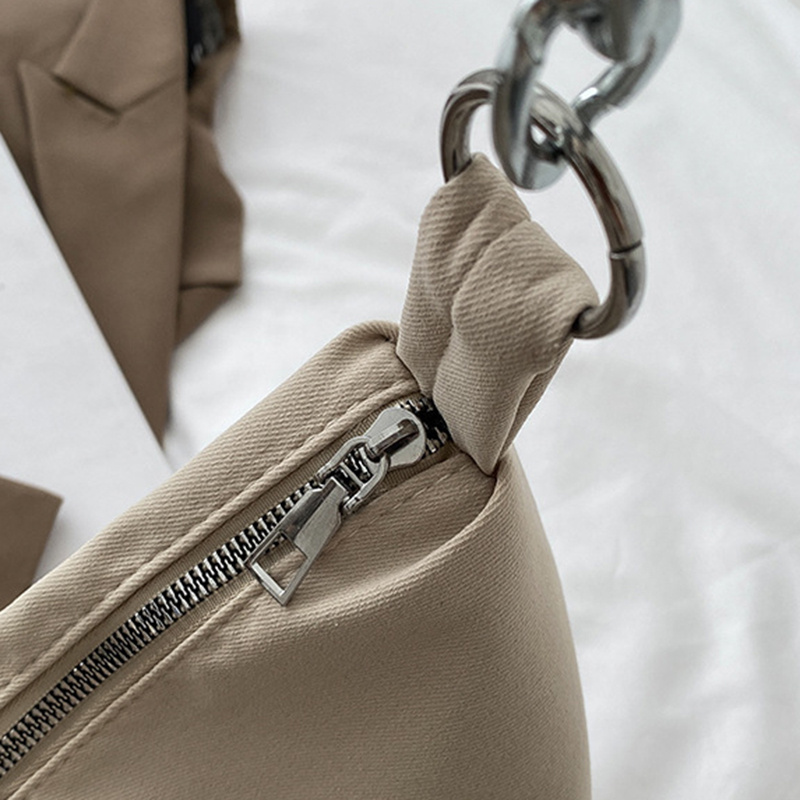 Black Crossbody Bags for Women 2022 Designer Handbag Nylon Shopper Girls Chain Removable Adjustable Strap Messenger Shoulder Bag