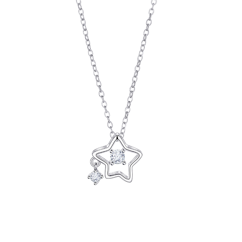 Unique Women's Stainless Steel Locket Necklace - Fashionable Tassel & Zircon Embellished Star Pendant