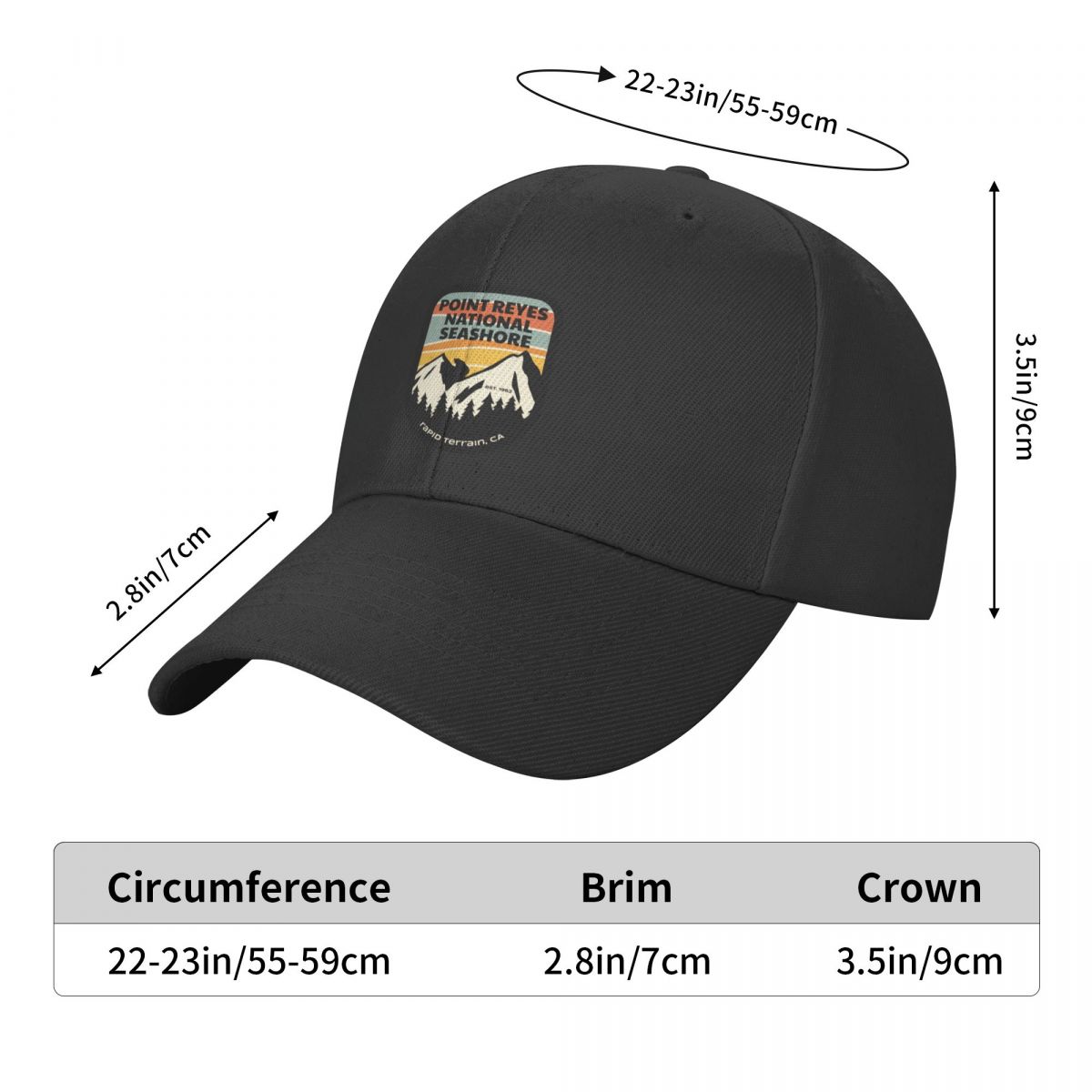 Point Reyes National Seashore Baseball Cap hiking hat fashionable Hat Luxury Brand cute Mens Caps Women's