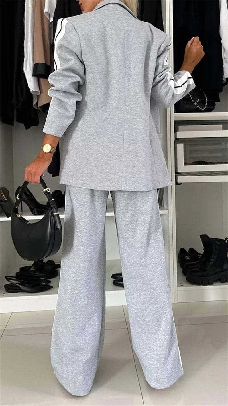 Streetwear 2 Piece Sets Women Outfit Winter Fall Clothes 2024 Women Blazer Coat Top and Pants Sets Casual Blazers Suit Woman SetX241112