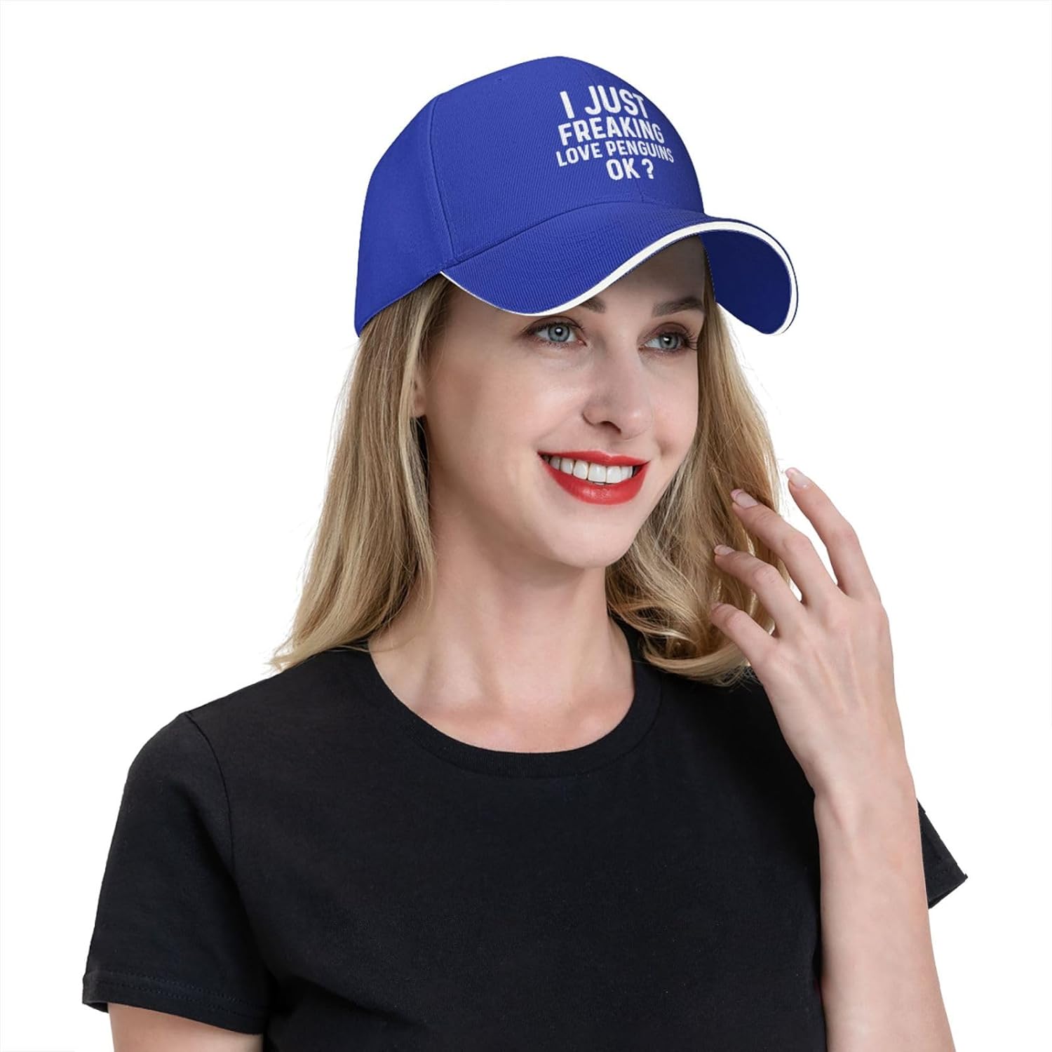 Freaking Just Penguins I Love Ok Hat Women Dad Hat Cool Caps smile