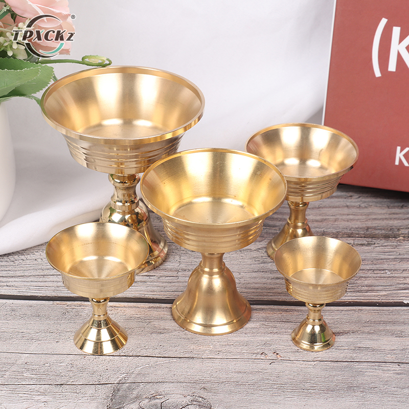 1pcs Multi-Size Golden Copper Alloy Craft Candle Holder Candlestick Candelabrum Festival Ornament Home Decor H260310