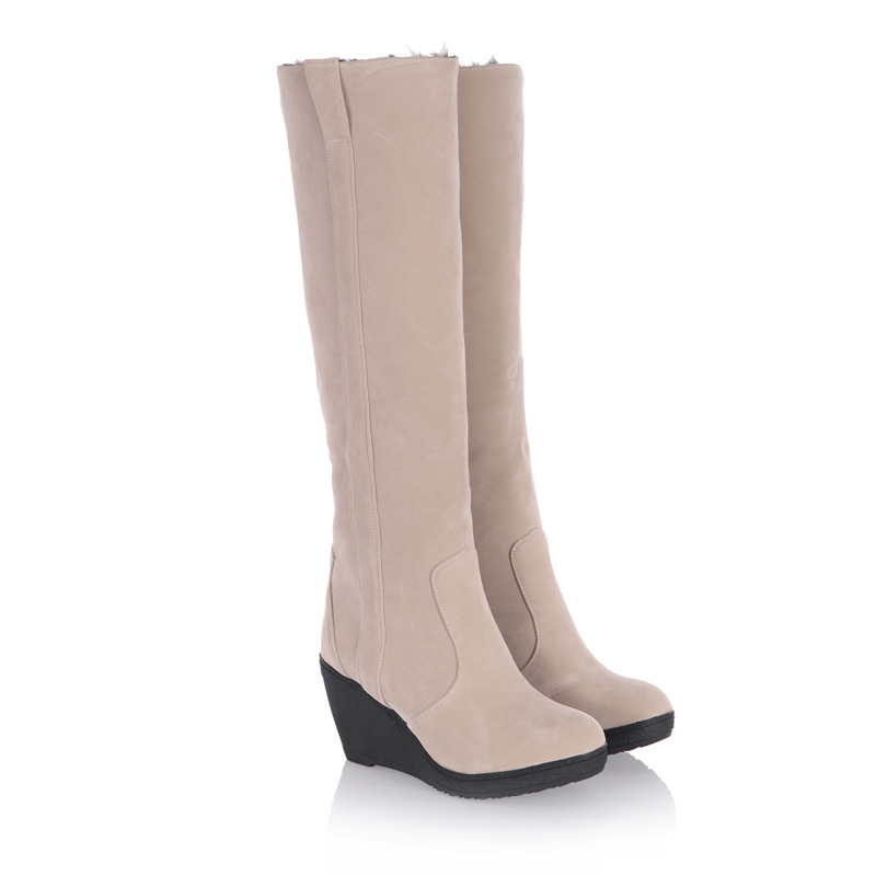 Flip up high boots, snow boots, sloping heels, high heels, casual boots