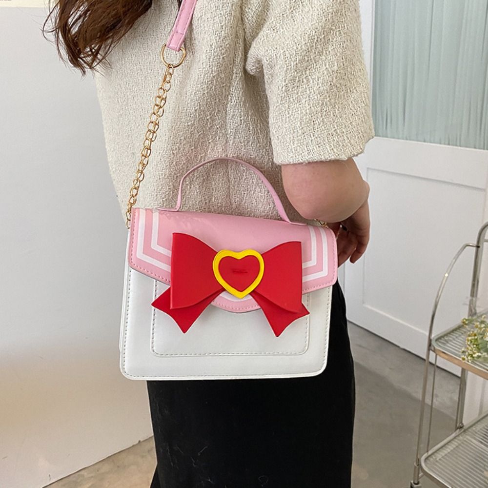 Trendy Bowknot Designer Shoulder Bag for Girls Women Kawaii Bow Purses Handbags Fashion Crossbody Bags Uniform Messenger Pouch
