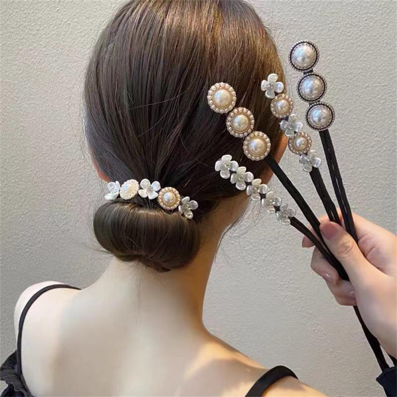 New Magical Bow Clip Bun Curler Braider Hairstyle Maker Tool Dount Korean Lazy Hair Accessories Styling Fashion