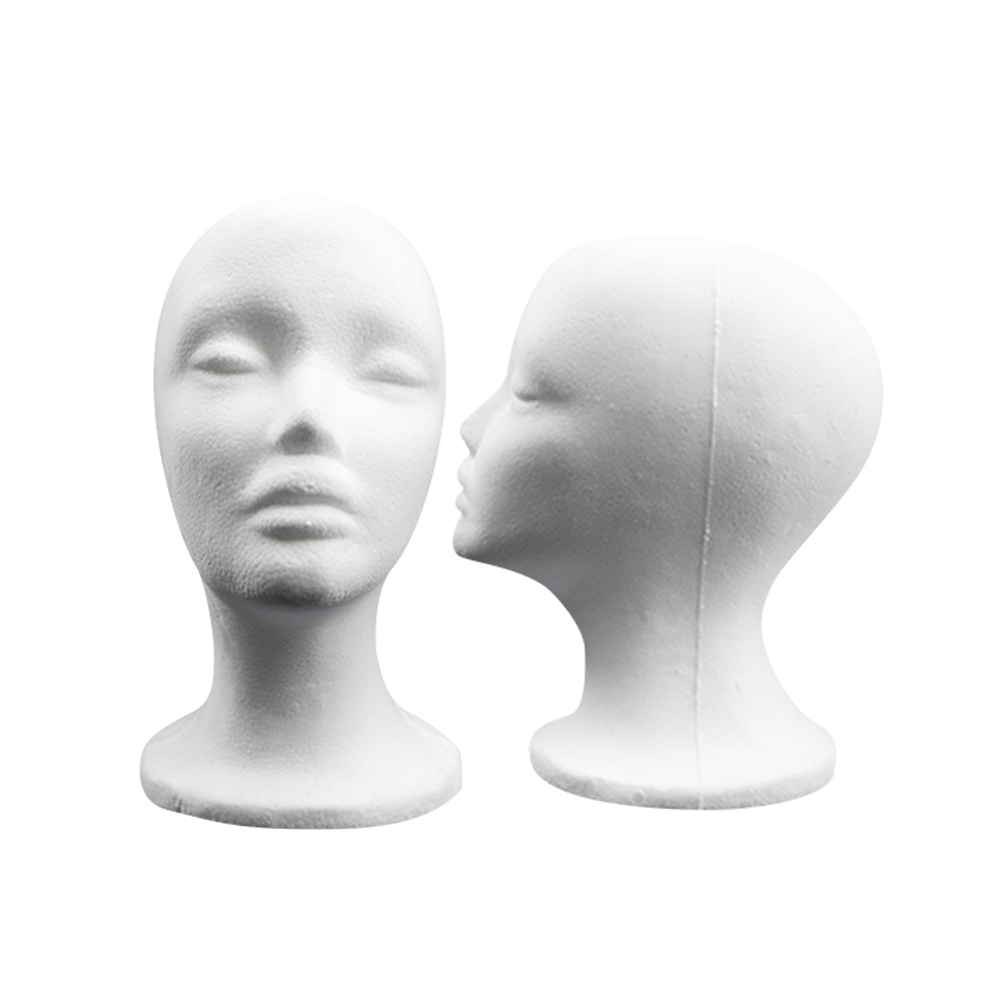 EPS Flocking Lady Mannequin Head Model Wigs Glasses Hat Display Holder Stand Professional Training Foam Mannequin Head
