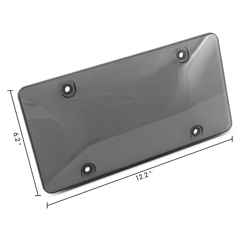1PC Smoked Clear License Plate Cover Frame Shield Tinted Bubbled Flat Car