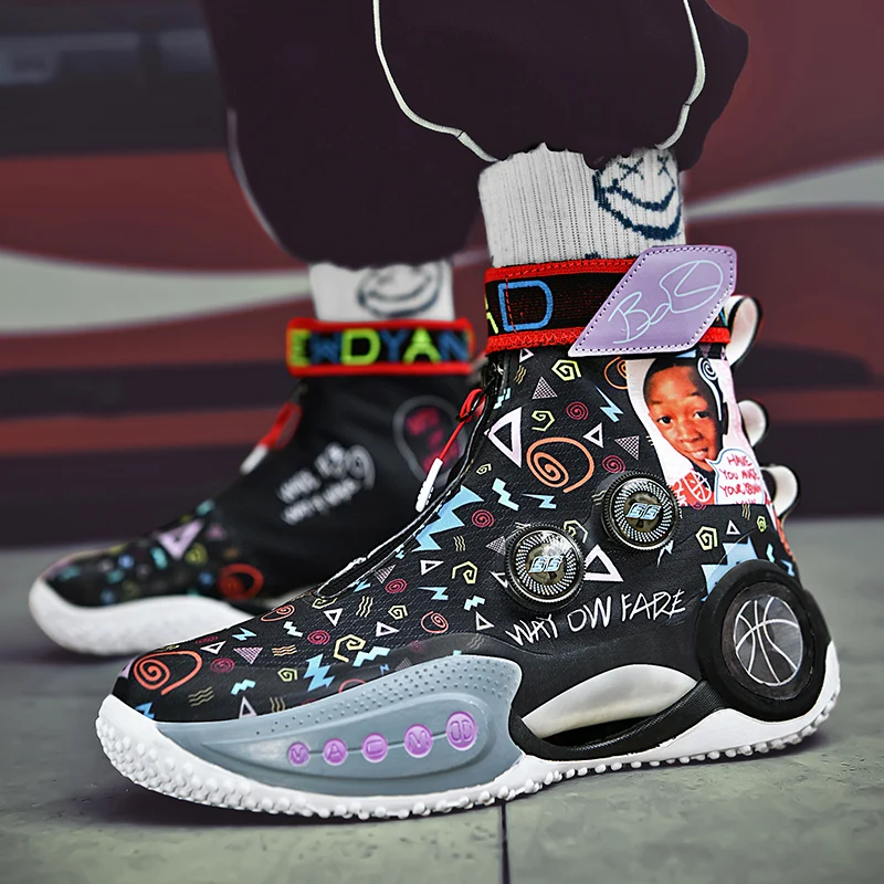 2024 Hot Sale Unisex Basketball Training Shoe Non-Slip Outdoor Shoes Mens High Top Sneakers For Couples Designer Basket Shoe Boy