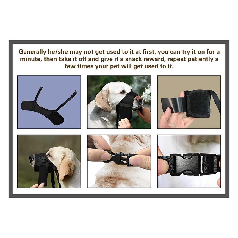 Dog Muzzle, Prevent Biting, Barking And Chewing Adjustable Breathable Mesh Soft Fabric Dog Muzzle Allows Panting