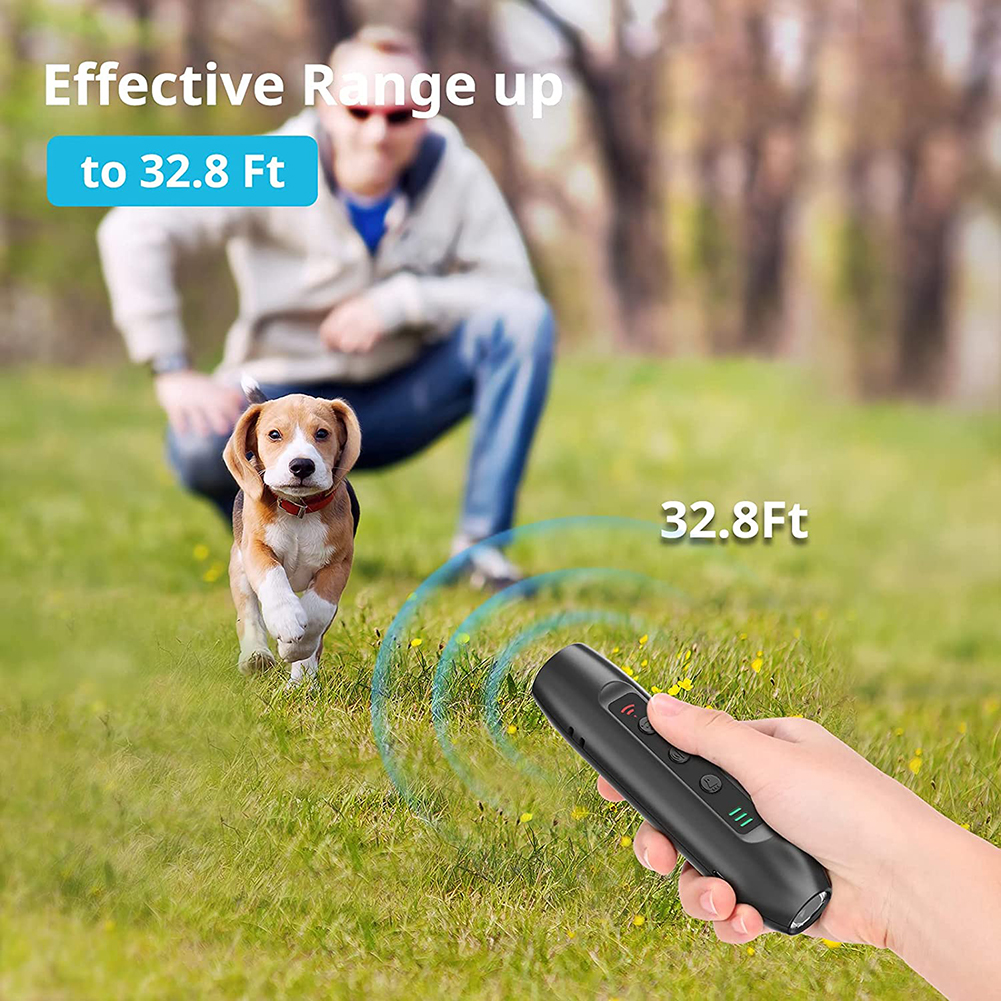 Ultrasonic Pet Dog Cat Repeller with LED Flashlight Plastic Electronic Training Devices 3 Modes Control Trainer Device