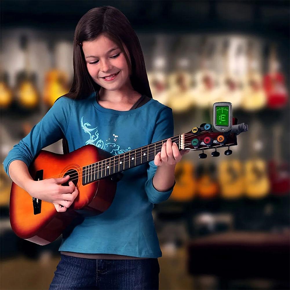 Digital Electronic Guitar Clip-On Tuner LCD Screen ddmysmile For Violin Bass Ukulele Ddmysmile Chromatic Tuning Modes Bass Instruments Accessor S0e7 S