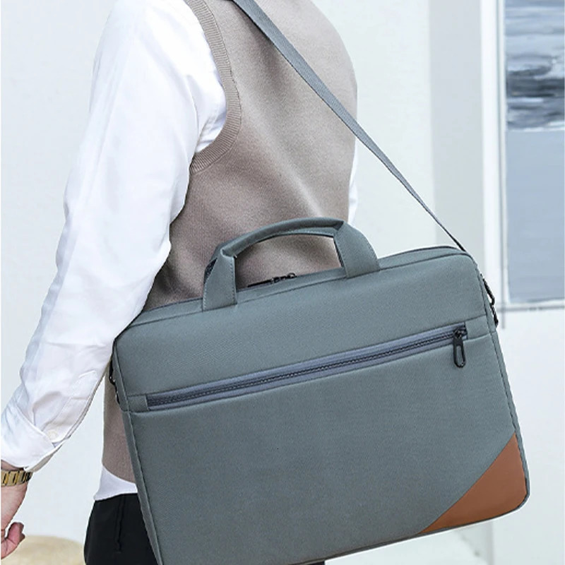 Lightweight laptop portable womens business shoulder messenger 14 inch handbag waterproof storage bag mens briefcase 241112