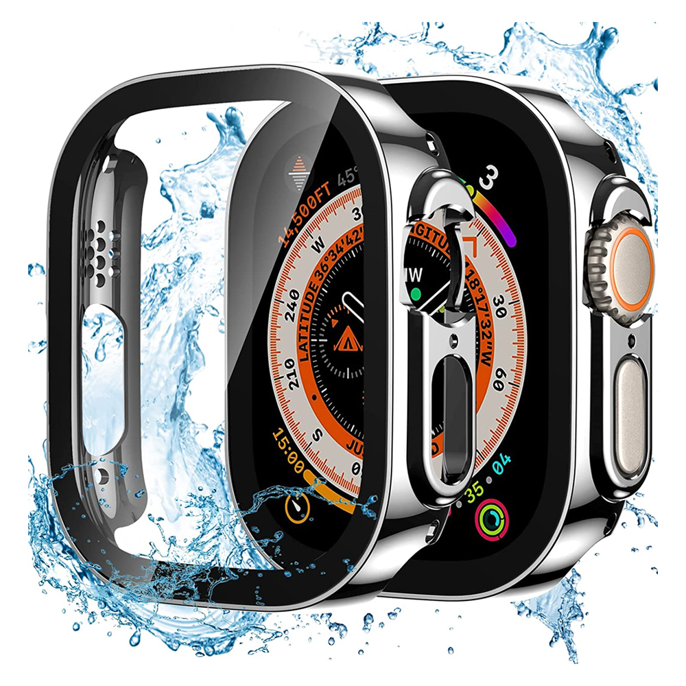 Screen Protector for Apple Watch Ultra Case 49mm accessories Straight Edge Cover+Glass Series 9 8 SE 7 6 5 4 45mm 41mm 44mm 40mm