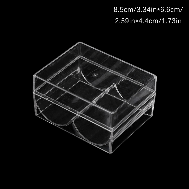 Box Chips Transparent Poker ddmysmile Acrylic Plastic Clear Portable Chips Box Casino Supplies 40 Pieces Gambling Chips Storage Case Smile