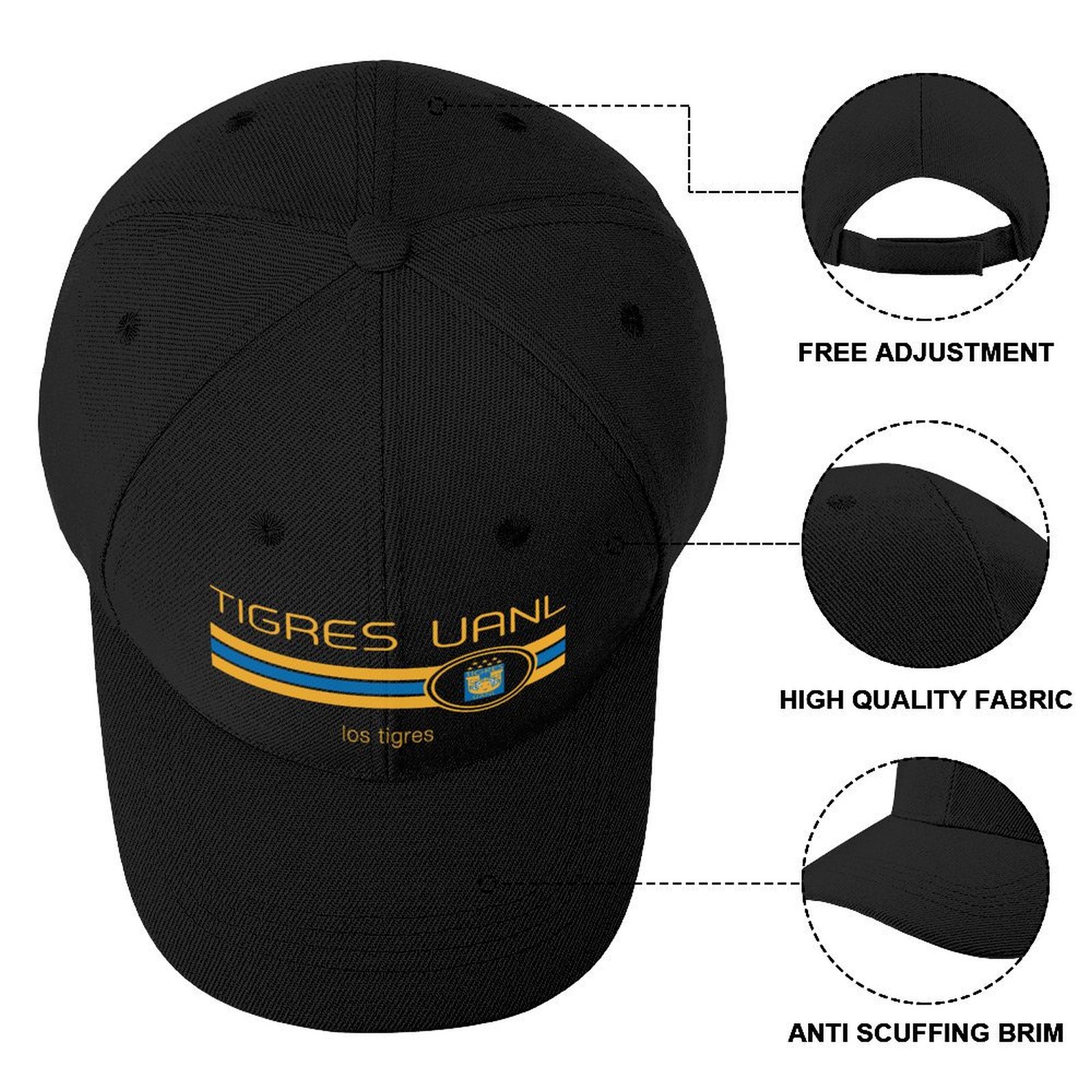 Liga MX - Tigres UANL (Away Blue) Baseball Cap Hat Baseball Cap Beach Female Men's