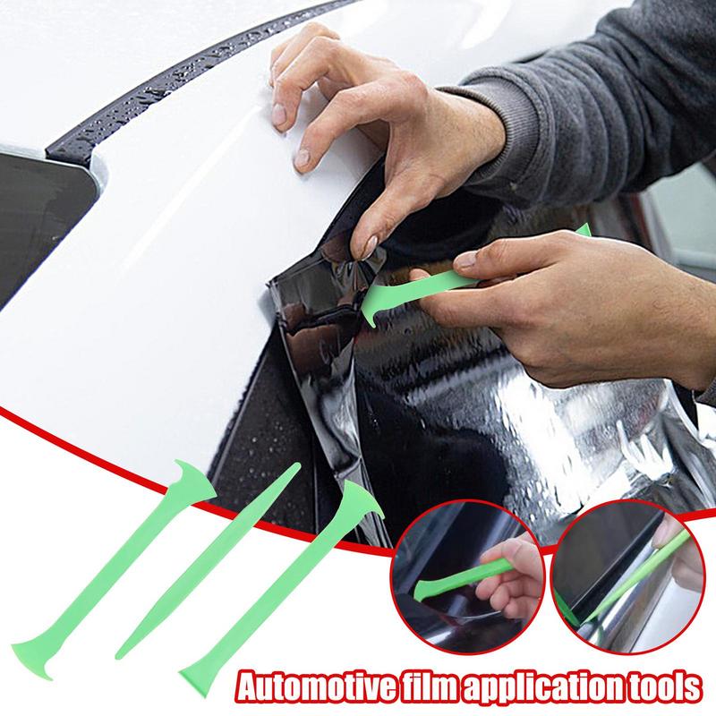 Vehicle 3Pcs Window Tinting Tools Car Wrap Tool Miicro Stick Squeegee Window Tinting Kit Corner Scraper Curves Slot Tucking Kit smile