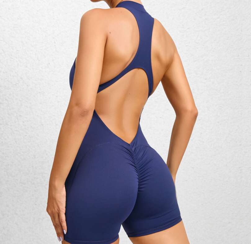 Yoga jumpsuits women's Bodysuit Dance tight and breathable aerial exercise hip lifting integrated quick-dry fitness suit Wide Straps Tank Top+Sho