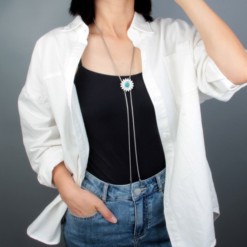 Tie Lariat Pendant Bolo Necklace ddmysmile Clavicle Chain Same Cool Chokers D46a Smile