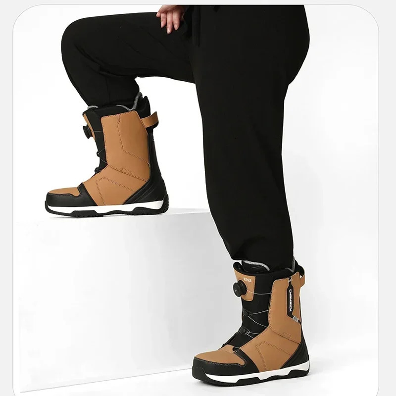 Adult 2025 Snow Boots Wire Buckle Models Fast Wear Snowboard Shoes Thermal Men Women Skiing Equipment Warm Anti Ski 241112
