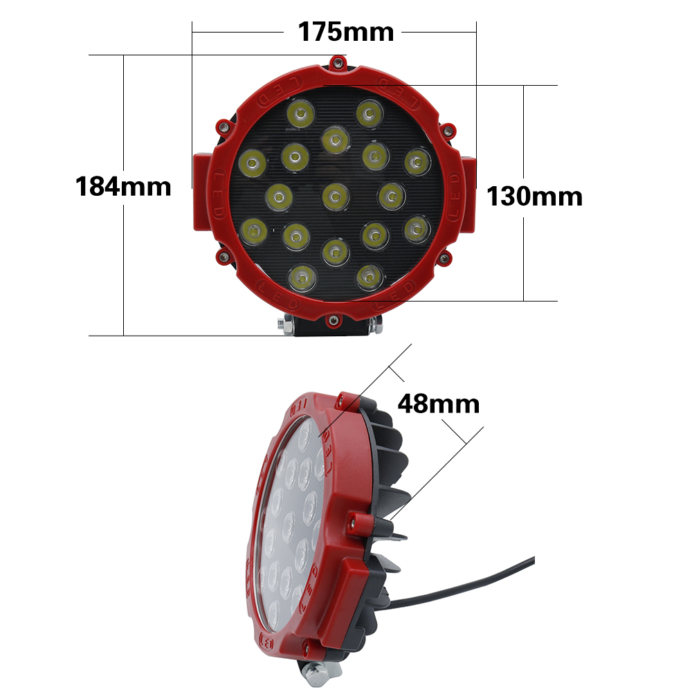 Pods Light Offroad Round LED 7Inch 51w LED Off Road Driving Auxiliary Fog Lights 12V 24V for Trucks ATV SXS RZR UTV 4x4 Car Jeep smile