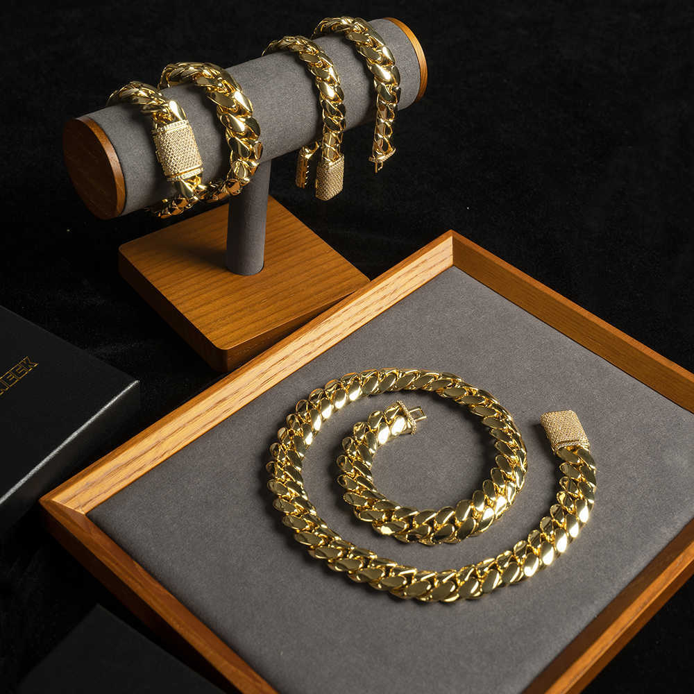 Wholesale Designer Jewelry Moissanite dias Choker Custom Link Gold 20mm Miami Cuban Chain Necklace For Women Men