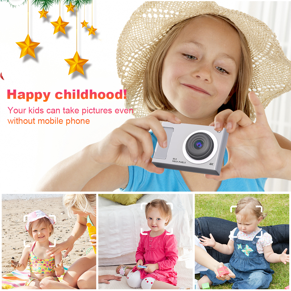 Small Camera Support Compact 32Gb Card CCD Camera HD ddmysmile 1080P 48Mp Dual Lens Digital Point And Shoot Camera For Boys Girls Children Smile