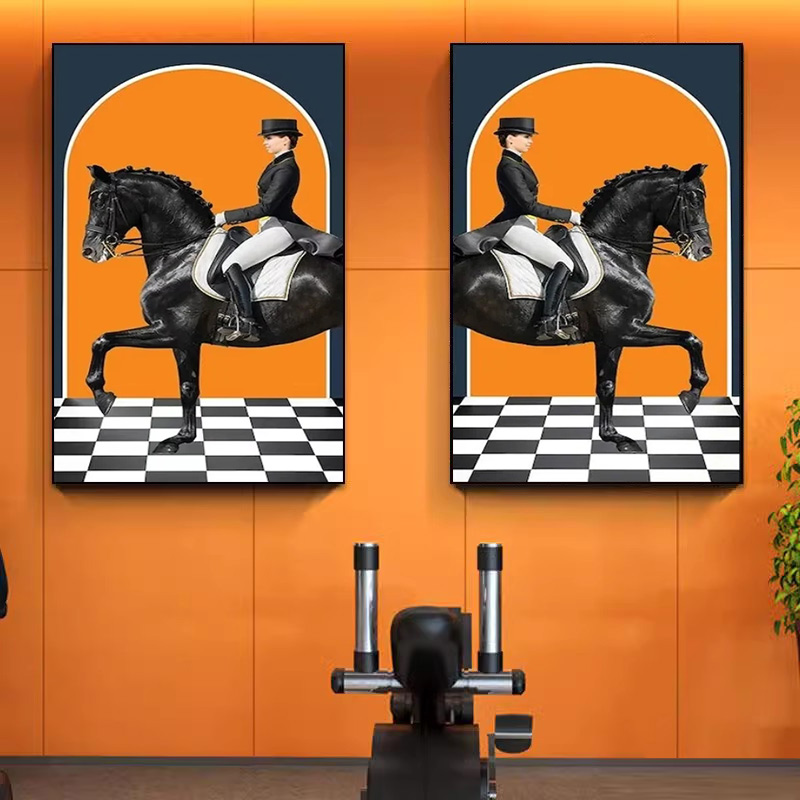 Lanjia Classic Nobility Equestrian Poster Prints Contemporary Horse Riding Canvas Painting Wall Art Mural For Living Room Home Decor F Ed