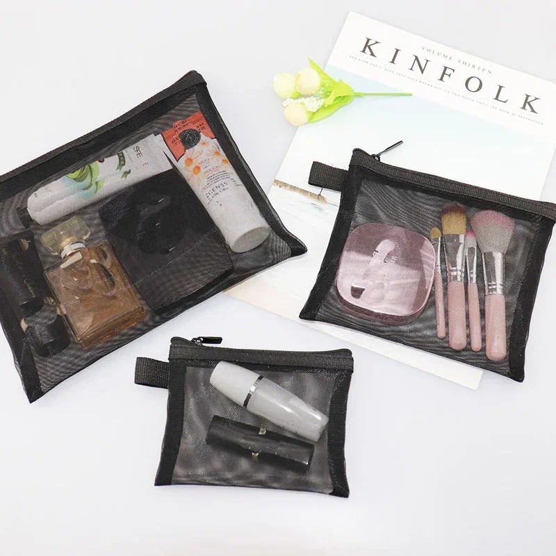 Casual Cosmetic Bag Travel Women Zipper Make Up Transparent Makeup Case Organizer Storage Pouch Toiletry Beauty Wash Kit Bags smile