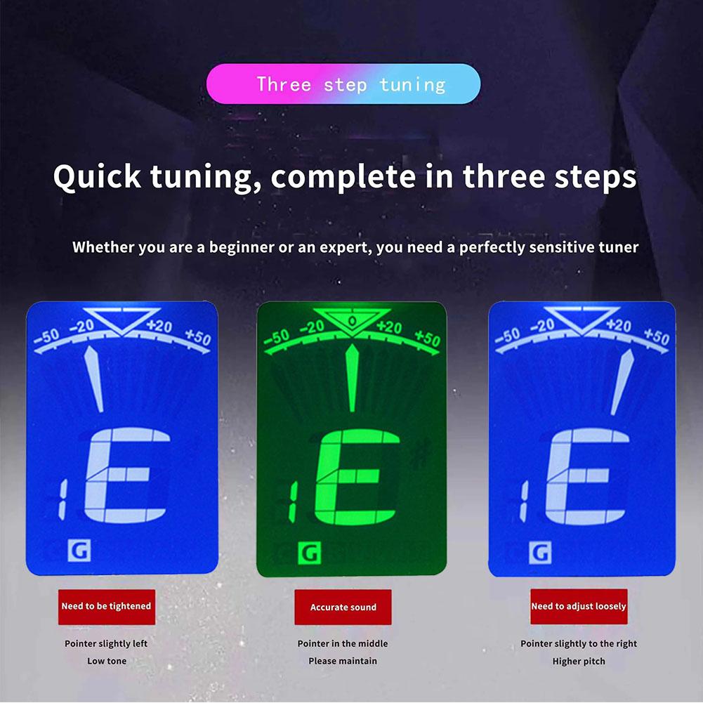 Digital Electronic Guitar Clip-On Tuner LCD Screen ddmysmile For Violin Bass Ukulele Ddmysmile Chromatic Tuning Modes Bass Instruments Accessor S0e7 S