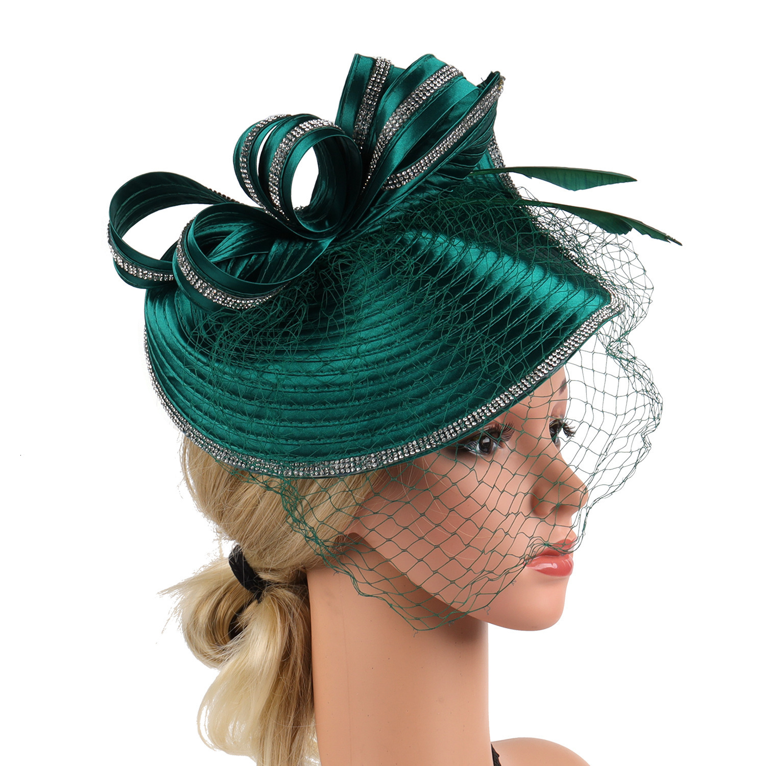 Perfect Most Satin Cloth Church Hat Deluxe Unique Pography Wedding Hat Fancy Formal Flower Fascinator Top Hat Female 240625