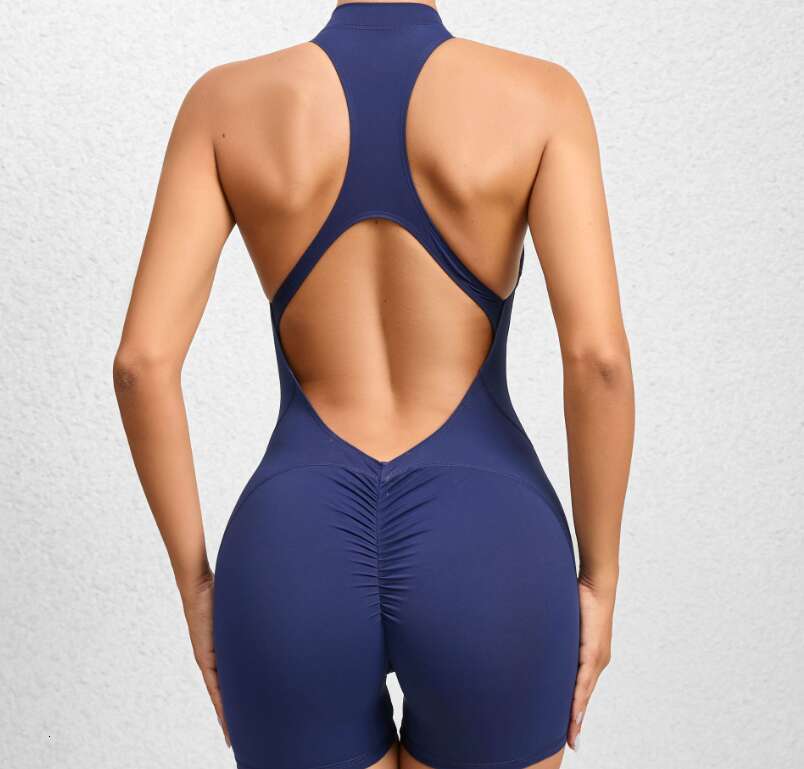 Yoga jumpsuits women's Bodysuit Dance tight and breathable aerial exercise hip lifting integrated quick-dry fitness suit Wide Straps Tank Top+Sho