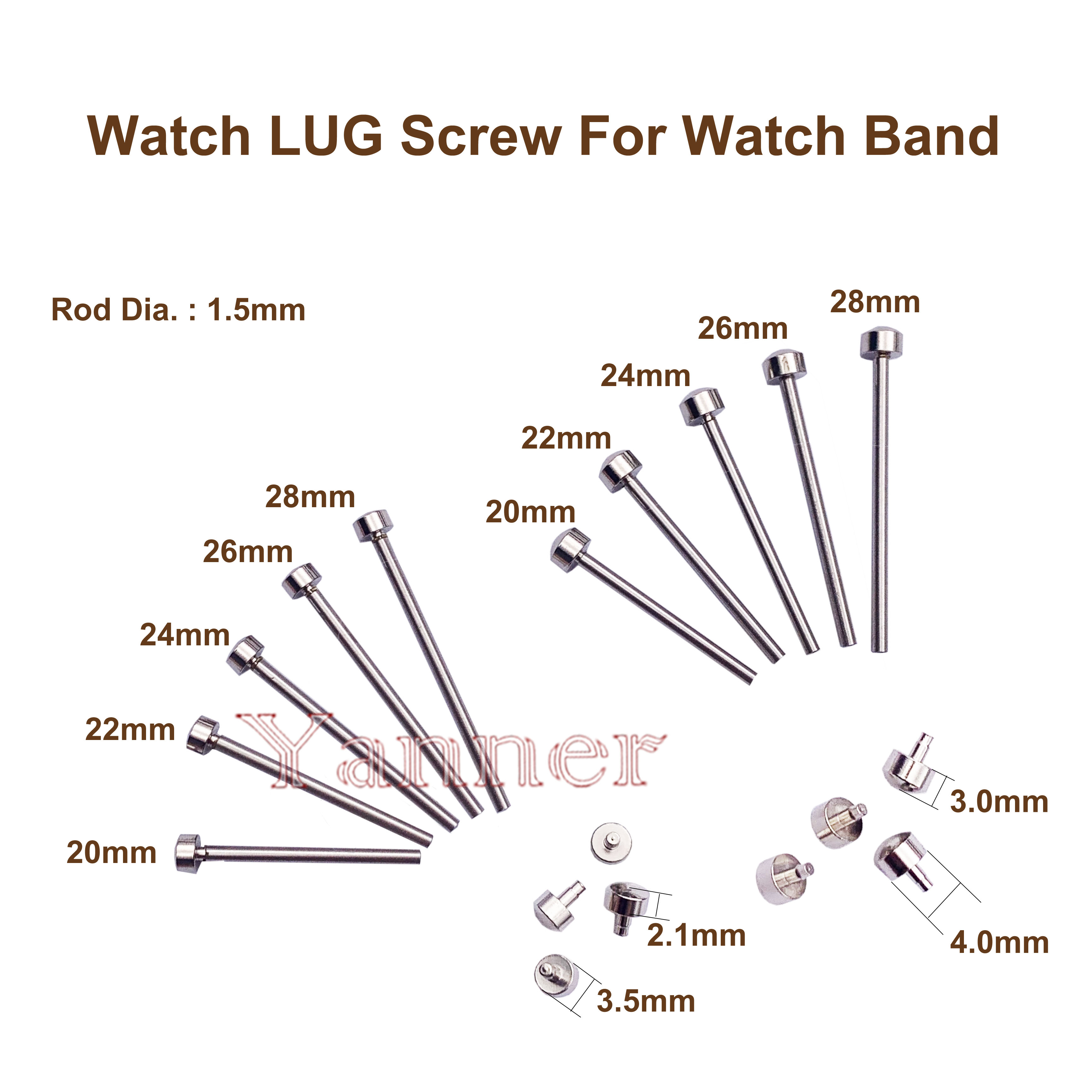 Rose gold and silver colour Watch Band Screw Pins for Watchmaker Repair Parts Watch LUG Screw Set