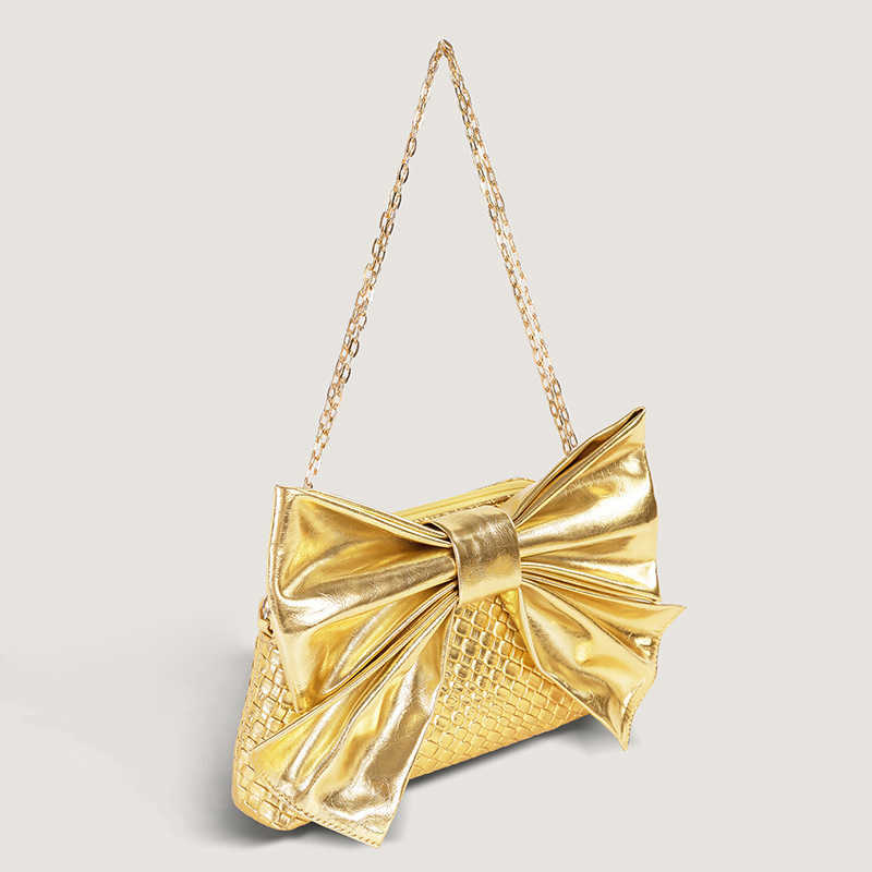 Ladies 2024 Autumn/Winter New Butterfly Bow Crossbody Bag Women's Bag Handbags Black Leather 241113