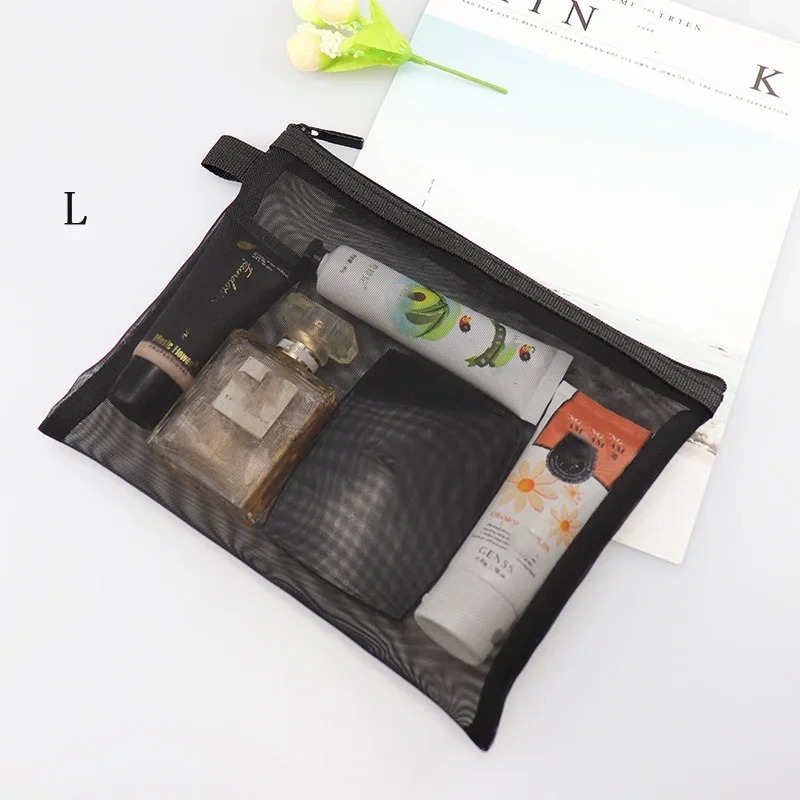 Casual Cosmetic Bag Travel Women Zipper Make Up Transparent Makeup Case Organizer Storage Pouch Toiletry Beauty Wash Kit Bags smile
