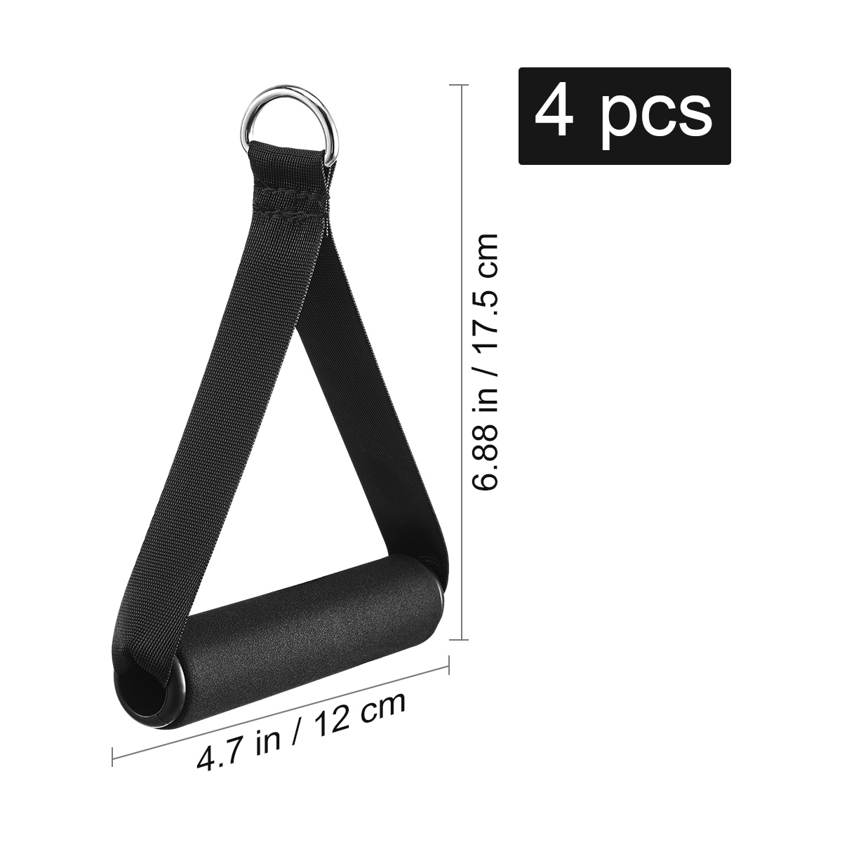 4Pcs Cable Machine Attachments Resistance Bands Handles, Single- Grip Handle Lightweight Wrapped Handle Exercise Handle