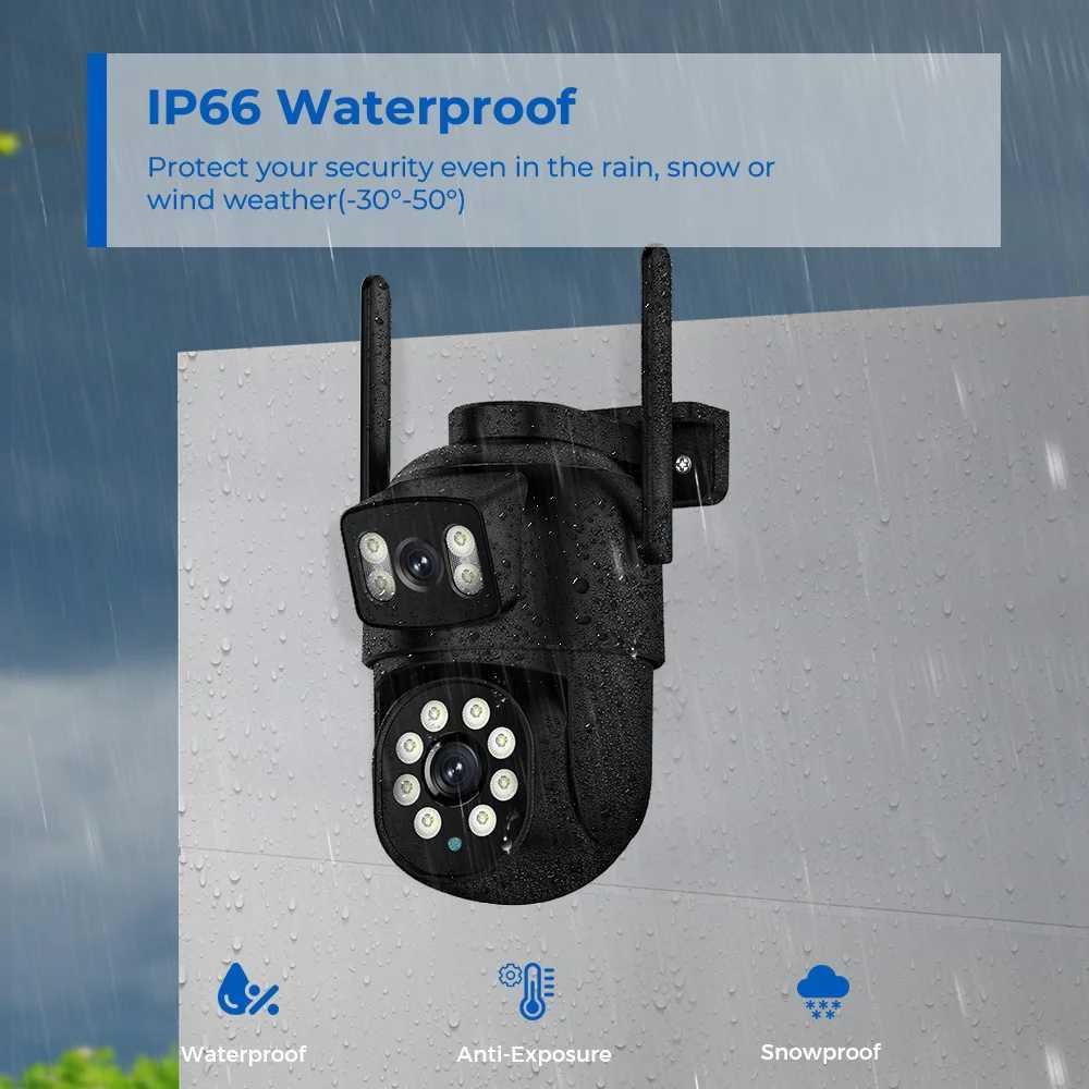 IP Cameras 4K 8MP PTZ WIFI Camera Dual Lens Dual Screen Outdoor 4MP Security Protection Auto Tracking P2P CCTV Surveillance IP Camera iCSee 240413